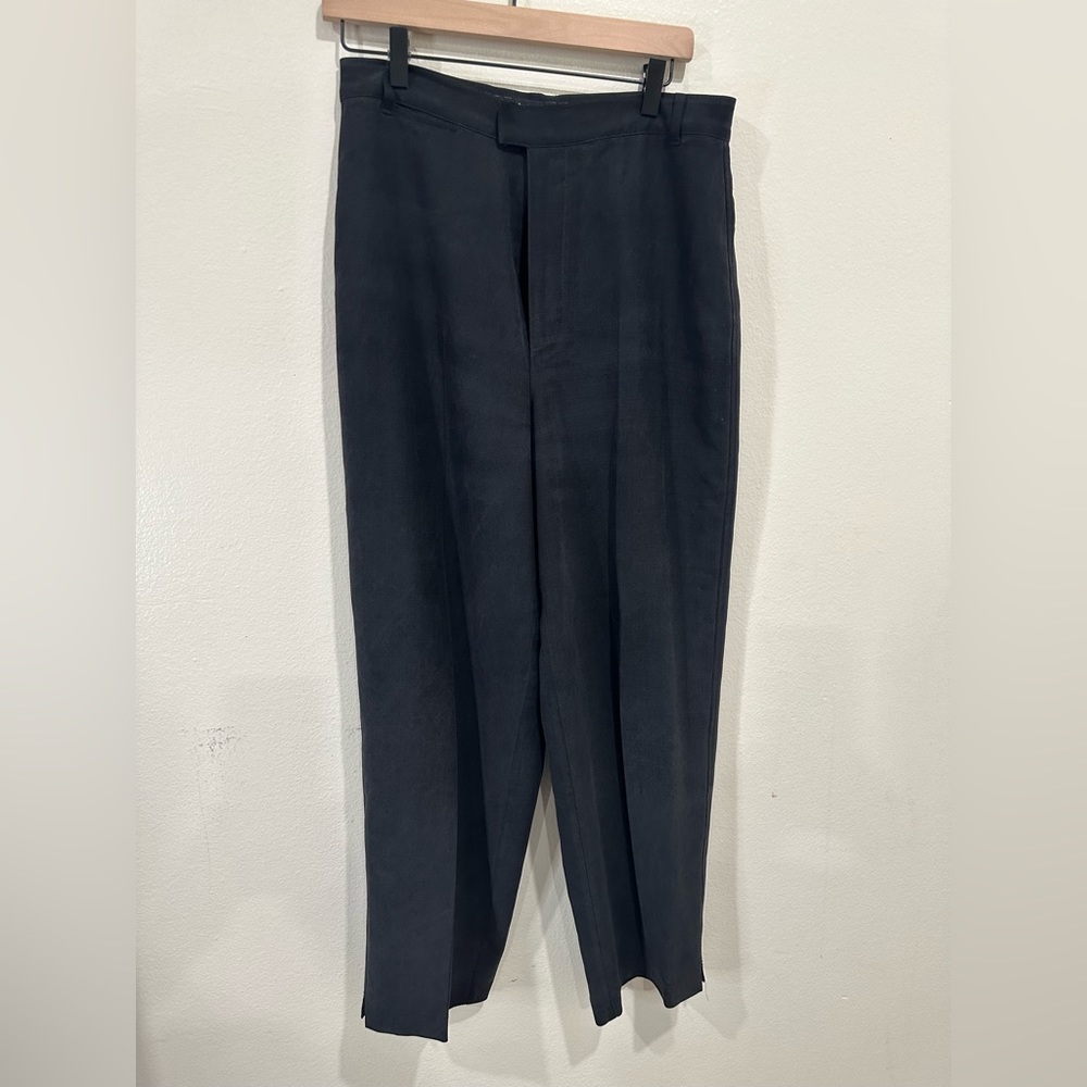 Tommy Bahama Pleated Relaxed Fit Silk Pants. Black Herringbone, Women's Size 12